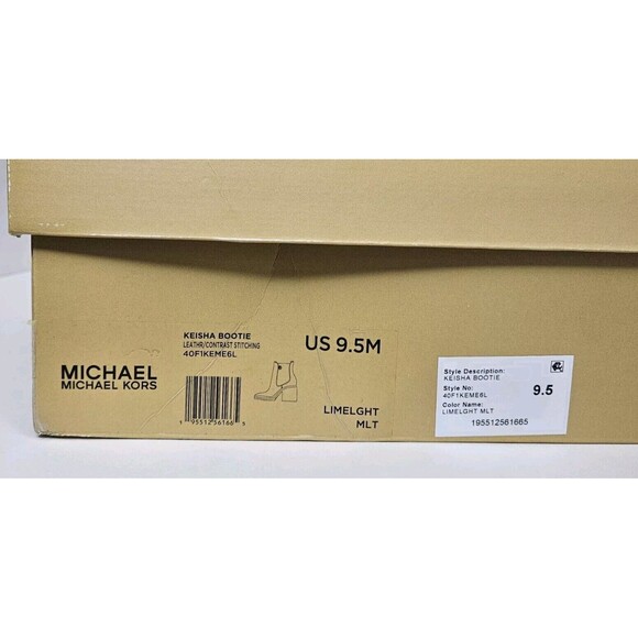 Michael Kors Keisha Bootie Limelght MLT Sz 9.5 NIB Leather/ Contrast Stitching - Picture 9 of 10